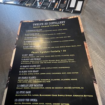 Twelve 33 Distillery - Menu - Distilleries Near Me - Little River, South Carolina Twelve 33 Distillery - Menu - Distilleries Near Me - Little River, South Carolina