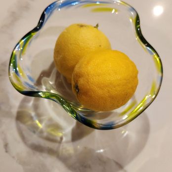 Glass Hand Studio - A bowl we made at a subsequent session. It's bigger than it looks, we just have monster sized lemons - Glass Blowing Near Me - Alameda, California