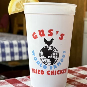 Gus's World Famous Fried Chicken - Iced Tea - in souvenir cup - Southern Near Me - Fort Worth, Texas Gus's World Famous Fried Chicken - Iced Tea - in souvenir cup - Southern Near Me - Fort Worth, Texas