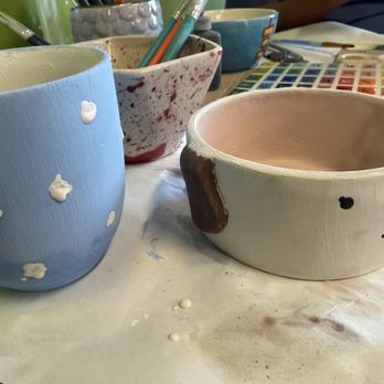 Color Me Mine - before cooking in the kilm - Art Classes Near Me - Pasadena, California