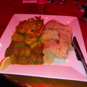 Sugarcane - Curry shrimp and curry mango with buss up - Caribbean Near Me - Brooklyn, New York