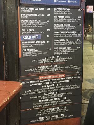 Menu photo 4 Tempest San Francisco, CA
