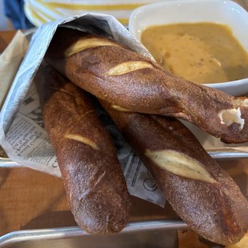 Buoys By The Bay - Soft pretzels... we were tearing into the top one before we snapped the photo. - Gastropubs Near Me - St. Ignace, Michigan Buoys By The Bay - Soft pretzels... we were tearing into the top one before we snapped the photo. - Gastropubs Near Me - St. Ignace, Michigan