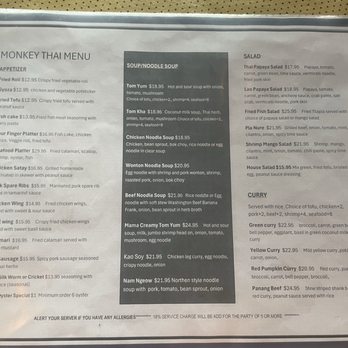 Monkey Thai Restaurant & Bar - Menu 7/25/25 - Thai Near Me - Alameda, California Monkey Thai Restaurant & Bar - Menu 7/25/25 - Thai Near Me - Alameda, California