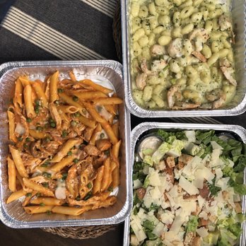 River Grille - Family style meal: chicken penne vodka, shrimp gnocchi and Caesar - New American Near Me - Easton, Pennsylvania