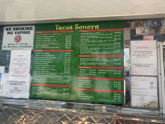 Menu photo 1 Tacos Sonora Mariposa, CA