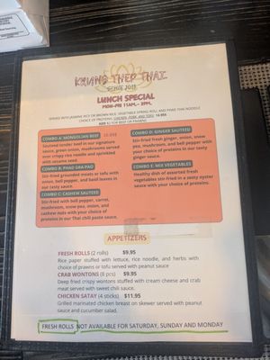 Menu photo 1 Krungthep Thai Cuisine Burien, WA Menu photo 1 Krungthep Thai Cuisine Burien, WA