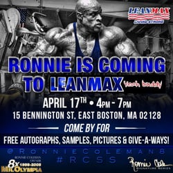 LeanMax Nutrition Center - Ronnie Coleman is coming to leanmax. get ready new england
