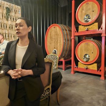 Doffo Wines - The wine master discussing our next tasting in the barrel room. - Wineries Near Me - Temecula, California