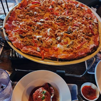 Sciortino's Harbor Lights - Supreme Pizza and a homemade meatball... delicious!! - Pizza Near Me - South Amboy, New Jersey Sciortino's Harbor Lights - Supreme Pizza and a homemade meatball... delicious!! - Pizza Near Me - South Amboy, New Jersey