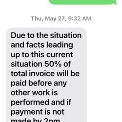 K. B. Silver Construction - This is after he packed up and left. He worked 5 hours in 3 days.