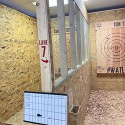 BustinAxe Throwing Range - Two of the lanes.