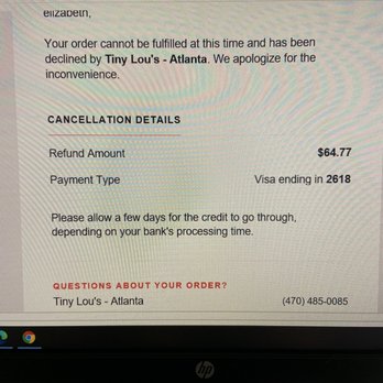 Tiny Lou's - Order cancelled one hour before pickup. - French Near Me - Atlanta, Georgia Tiny Lou's - Order cancelled one hour before pickup. - French Near Me - Atlanta, Georgia