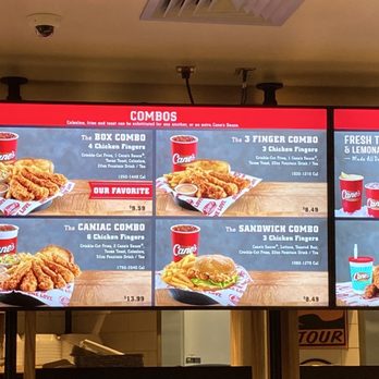 Raising Cane's Chicken Fingers - Menu - part 1 - Chicken Shop Near Me - Arlington Heights, Illinois