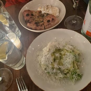 Gran Morsi - Insalata Cacio e Pepe and Whipped Ricotta drizzled with honey and homemade bread - Italian Near Me - New York, New York Gran Morsi - Insalata Cacio e Pepe and Whipped Ricotta drizzled with honey and homemade bread - Italian Near Me - New York, New York