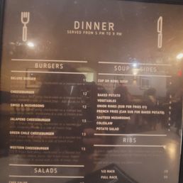 Grand Canyon Inn Restaurant -April 2022 menu