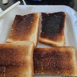 Disappointed that the breakfast is now 5.49 (no meat), but even more Disappointed that they would give me burnt toast... Disappointed that the breakfast is now 5.49 (no meat), but even more Disappointed that they would give me burnt toast...