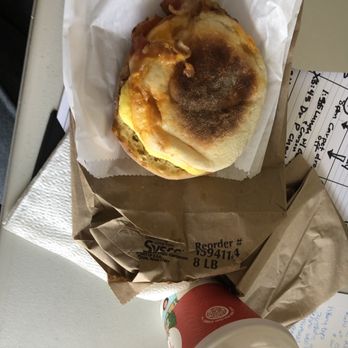 The Human Bean - Bacon, egg & cheese breakfast sandwich and a soy milk latte! So good! - Coffee & Tea Near Me - College Place, Washington The Human Bean - Bacon, egg & cheese breakfast sandwich and a soy milk latte! So good! - Coffee & Tea Near Me - College Place, Washington