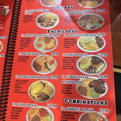 Taqueria Guadalajara - One page of the very large menu.