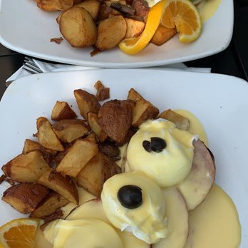 Rosine's Restaurant - Top: Turkey avocado and mushroom benedict
Bottom: Eggs benedict - American Near Me - Monterey, California Rosine's Restaurant - Top: Turkey avocado and mushroom benedict
Bottom: Eggs benedict - American Near Me - Monterey, California