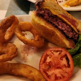Good burger that was cooked properly and pretty good onion rings Good burger that was cooked properly and pretty good onion rings