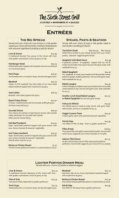 Menu photo 7 Sixth Street Grill New Westminster, BC Menu photo 7 Sixth Street Grill New Westminster, BC