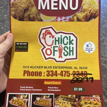 Chick O' Fish - Menu - phone is 334-475-2277 - Seafood Near Me - Enterprise, Alabama Chick O' Fish - Menu - phone is 334-475-2277 - Seafood Near Me - Enterprise, Alabama