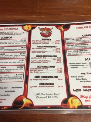 Menu photo 3 Original Ronnie's BBQ Henrico, VA Menu photo 3 Original Ronnie's BBQ Henrico, VA