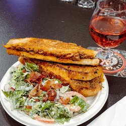Curbside Bistro - Brisket grilled cheese and salad