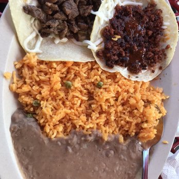 Monterrey Taquería - Taco Lunch Platter. One steak and queso taco, one chorizo and queso taco, rice and beans. Everything home made, fresh and authentic - Mexican Near Me - Plant City, Florida Monterrey Taquería - Taco Lunch Platter. One steak and queso taco, one chorizo and queso taco, rice and beans. Everything home made, fresh and authentic - Mexican Near Me - Plant City, Florida