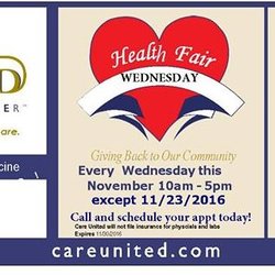 Care United Medical Center - Check out our November Wellness Wednesdays. Call us for an appointment.