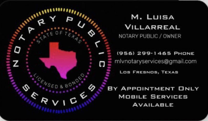 MLV NOTARY SERVICES Request a Quote Los Fresnos, Texas Notaries