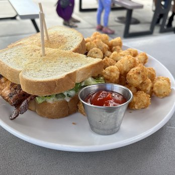UPP Liquids - Blackened salmon BLT and tots- good choice! - Breweries Near Me - Bend, Oregon