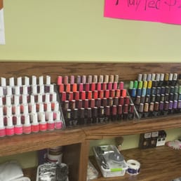 The largest selection of gel colors I have seen in any of the other local salons. The largest selection of gel colors I have seen in any of the other local salons.