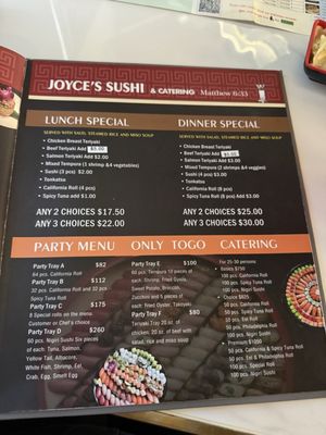 Menu photo 5 Joyce's Sushi Rancho Mirage, CA