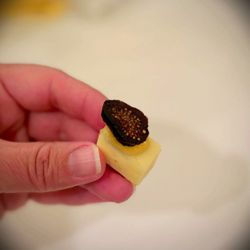 La Jolla Groves - The meal started with an amuse-bouche of dried fig and honey on top of Parmesan - so lovely!