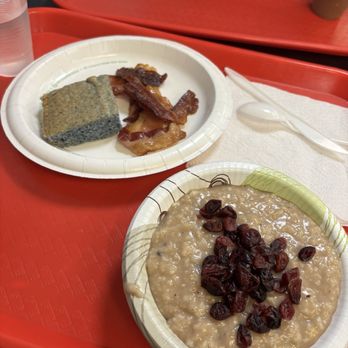 The Bowery Mission - Breakfast meal oatmeal with dried cranberries - Food Banks Near Me - New York, New York