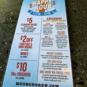 MudHen Brewing Company - Happy hour menu 12-4pm - Breweries Near Me - Wildwood, New Jersey MudHen Brewing Company - Happy hour menu 12-4pm - Breweries Near Me - Wildwood, New Jersey