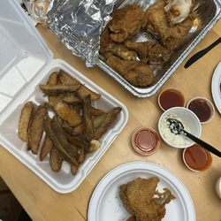 Pantry Fried Chicken - Chicken and potato wedges