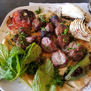 Ishtar Restaurant - Lamb Kafta with Mint and Grilled Veggies. SAVORY! - Halal Near Me - Sterling Heights, Michigan