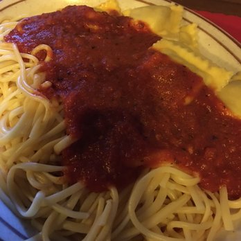 Little Tony's Italian Restaurant - Half spaghetti half ravioli with marinara sauce. - Italian Near Me - Oxnard, California