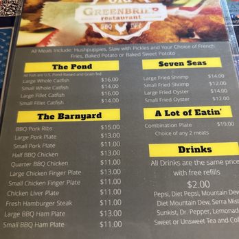 Greenbrier Restaurant - Menu - Barbeque Near Me - Madison, Alabama Greenbrier Restaurant - Menu - Barbeque Near Me - Madison, Alabama