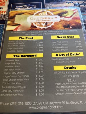 Menu photo 2 Greenbrier Restaurant Madison, AL Menu photo 2 Greenbrier Restaurant Madison, AL