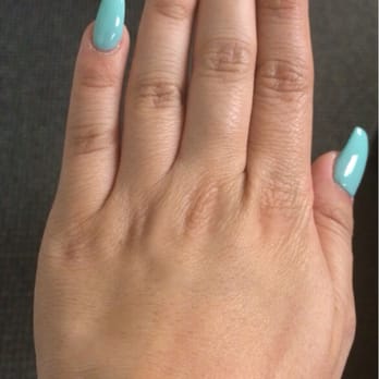 Luxury Nail Spa - Only thing I liked was the gorgeous mint color (looks turquoise in the pic) Everything else sucked... - Nail Salons Near Me - Pinole, California