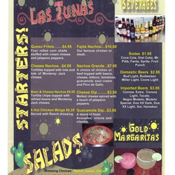 Las Tunas Mexican Restaurant - Appetizers, Salads, Beverages