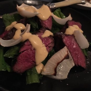 Ten Foot Henry - Hanger steak with truffle mustard and gai choy - Canadian (New) Near Me - Calgary, Alberta Ten Foot Henry - Hanger steak with truffle mustard and gai choy - Canadian (New) Near Me - Calgary, Alberta