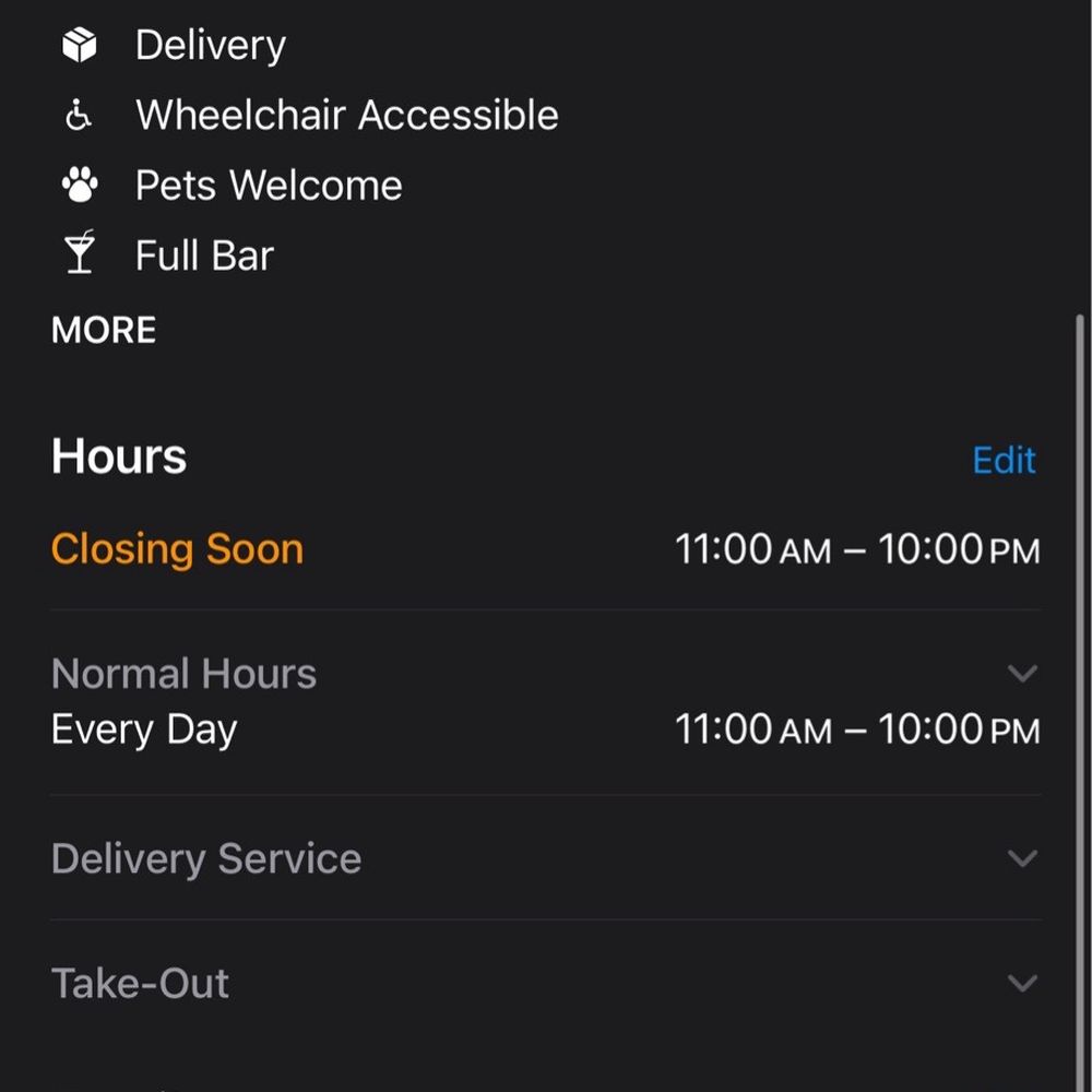Apple Maps showing them open everyday until 10pm. Apple Maps showing them open everyday until 10pm.