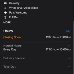 Apple Maps showing them open everyday until 10pm.