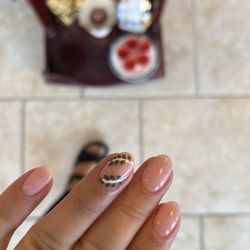 Nail It Salon - I got olive green toe nails and an "olive branch" inspired design to celebrate the birth of my son, Oliver who is expected any day now.