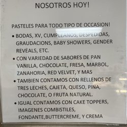 Gonzalez Bakery - Some information on customization for cakes upon ordering.